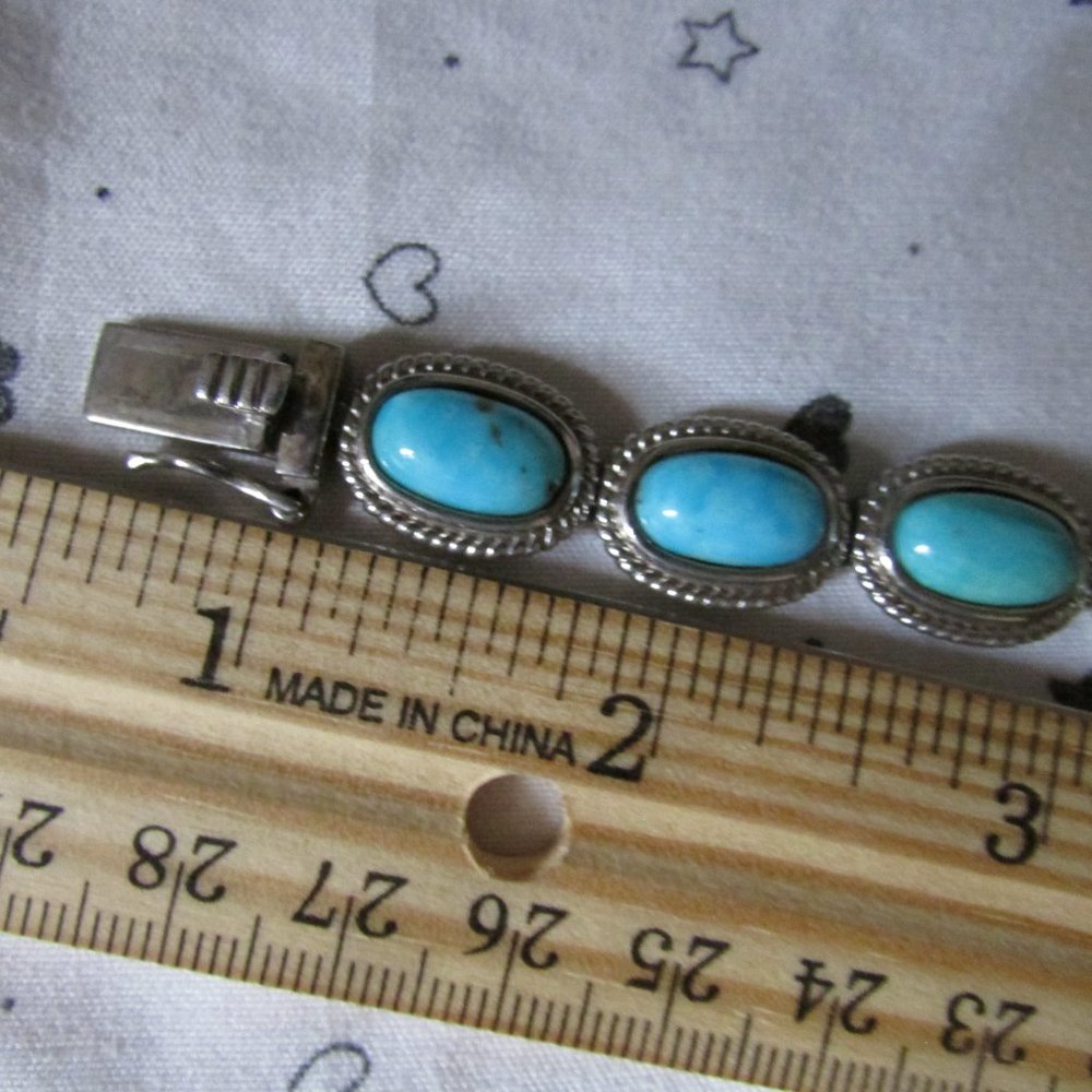 Blue turquoise line Bracelet - Picture 2 of 8